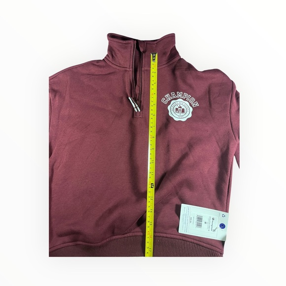 Champion Girls Maroon Half-Zip Pullover with Crest - Picture 6 of 6